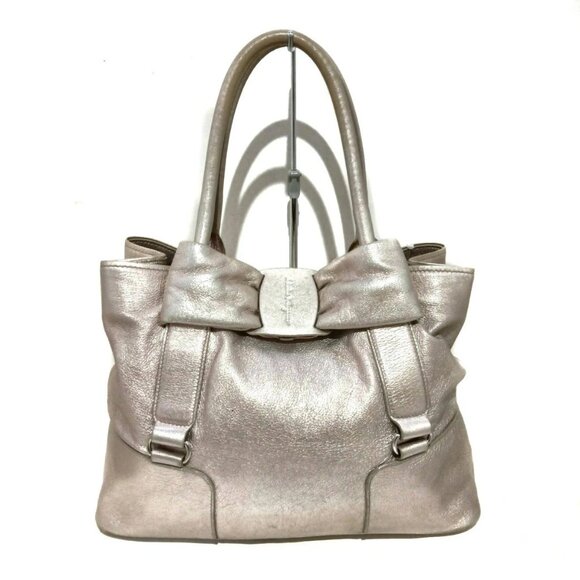Auth Salvatore Ferragamo Vara - Light Pink Leather Tote Bag - Picture 1 of 10